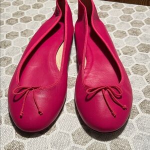JCrew Hot Pink Leather Ballet Flats, size 10